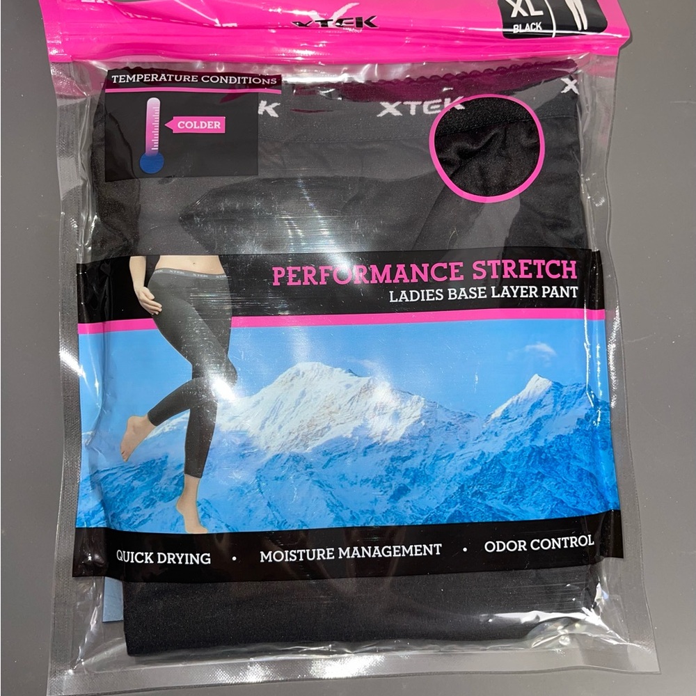 🩷 Flash Sale 🩷 NIB XTEK Black Performance Stretch Base Layer Pants XL